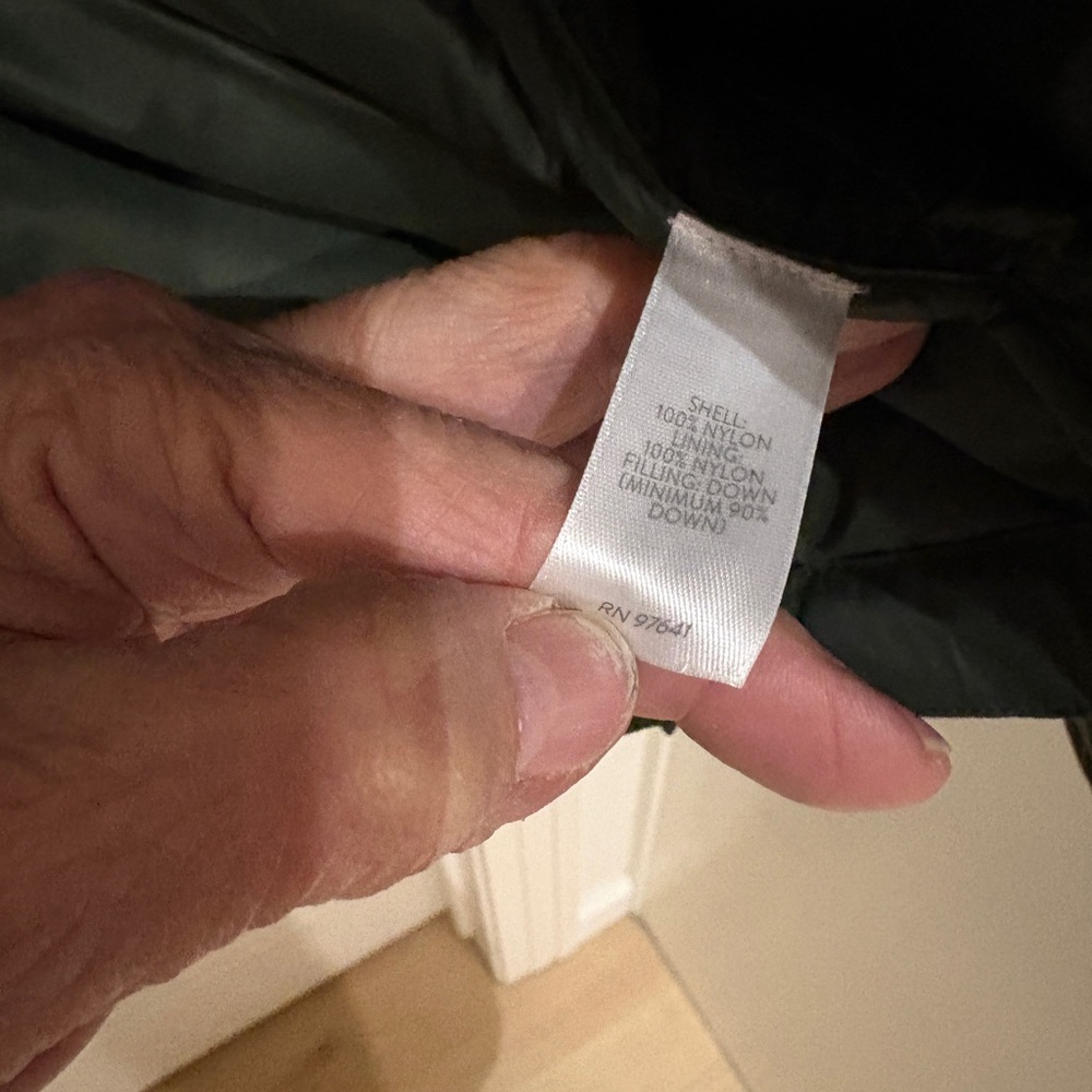 J‎ Jill Quilted Down Coat Women Large Green Puffer Field Jacket Long Barn Fall - Picture 4 of 9